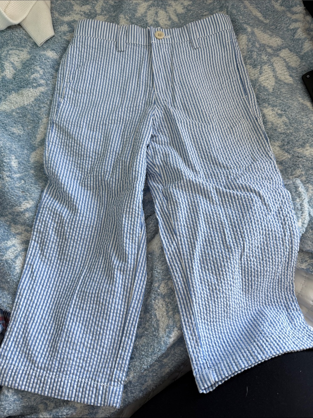 Vineyard Vines Blue and White Striped Seersucker Kids Pants